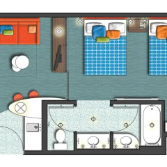 Отель Universals Cabana Bay Beach Resort 3* Стандартный номер с различными типами кроватей фото 7