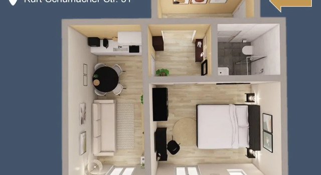 Appartement 2 chambres avec balcon Luga Homes - Stadthaus