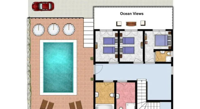 Коттедж Villa Armandos Large Private Pool Walk to Beach Sea Views A C Wifi - 2452