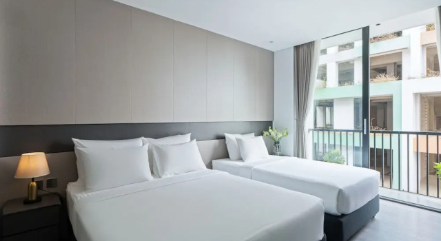 Трёхместный номер Deluxe с видом на город Flamingo Hải tiến Bảo Khang- Ibiza Hotel