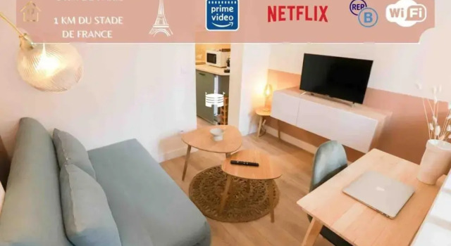 Апартаменты Appart' Hôtel Pink Cosy 5min RER Proche Paris