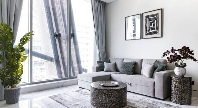 Premium Corner Apt 1BD in Jone w Canal View, Забронировать Апарт-отель Дубай Эмират Дубай, рядом с Дубайский аквариум
