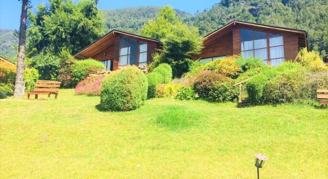 Номер Standard Cabañas Ruka Rayun vista y acceso al lago en Coñaripe