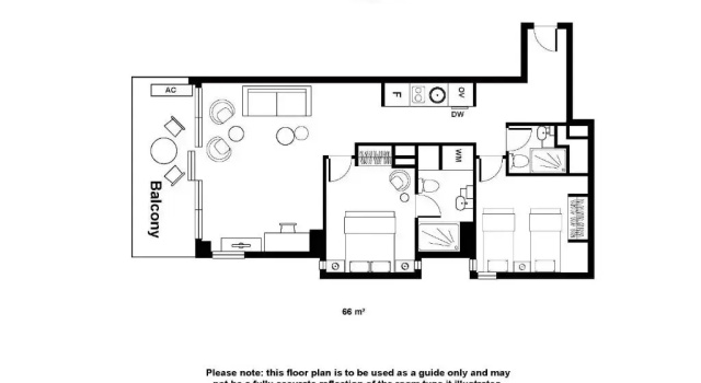 Апартаменты с 2 комнатами Punthill South Yarra Grand
