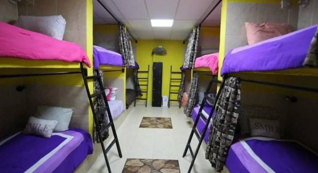 Кровать в общем номере Windmill Hostal