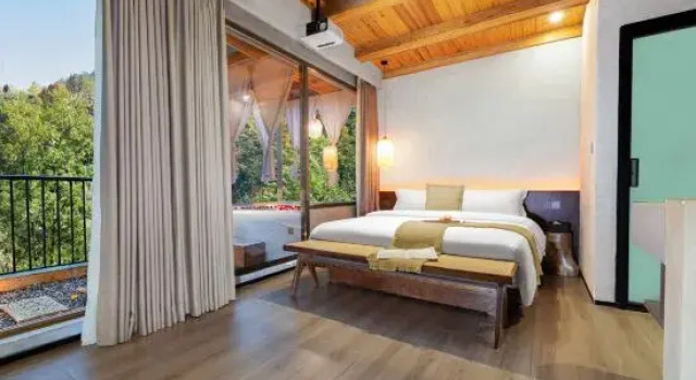 Люкс с 2 комнатами Jingshan Zhidu Forest Hot Spring B&B (Qingcheng Back Mountain Scenic Area Branch)