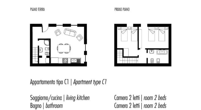 Апартаменты Дуплекс с 2 комнатами с видом на канал Ca Degli Antichi Giardini Apartments