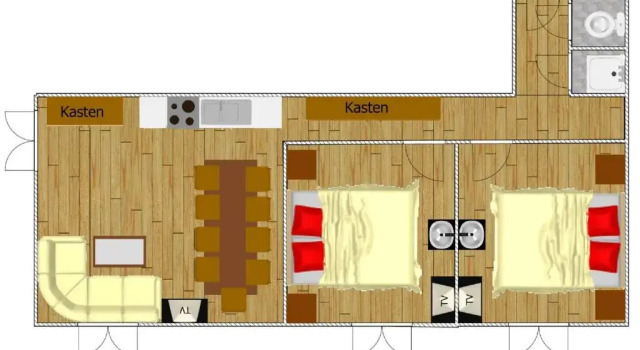 Апартаменты Цокольный этаж с 2 комнатами Kesselgrubs Wohlfühlappartements