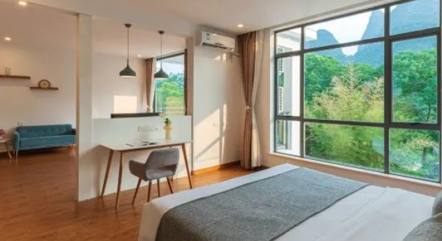 Двухместный люкс c 1 комнатой с балконом Yueshanyueshui Vacation Apartment (Yangshuo Yulong River Xiatang Wharf)