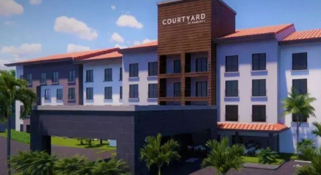 Кровать в общем номере Courtyard by Marriott Santo Domingo