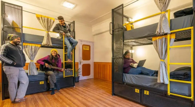 Кровать в общем номере The Hosteller Narkanda