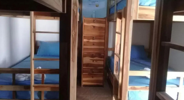 Кровать в общем номере Turtle Island Homestay