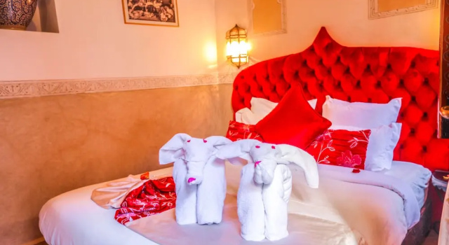 Camera doppia Deluxe con vista sul cortile Riad Melhoun & Spa