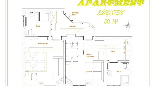 Апартаменты c 1 комнатой Haus Appesbacher