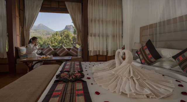 Вилла с балконом и с видом на горы Popa Garden Resort