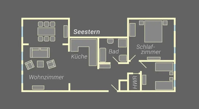 Апартаменты с 2 комнатами Villa am Strand