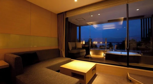 Полулюкс Japanese-Western Style с видом на океан Отель Miyajima Grand Hotel Arimoto