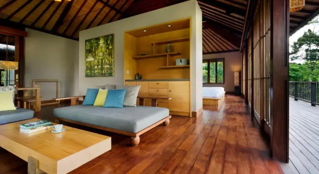 Вилла с красивым видом из окна Hoshinoya Bali