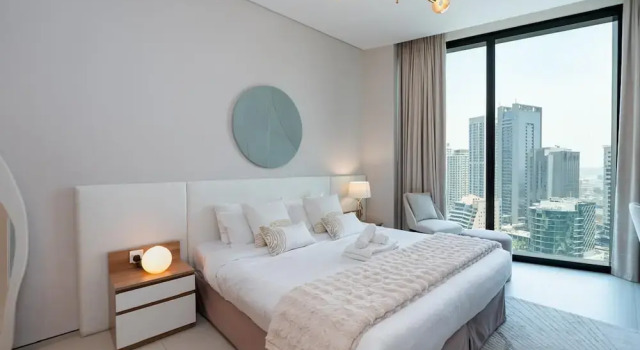 Beachfront 1BR Jumeirah Gate Tower 1, Забронировать Апартаменты/квартира Апартаменты Эмирата Дубая, рядом с Dubai Marina Yacht Club, Апартаменты/квартира