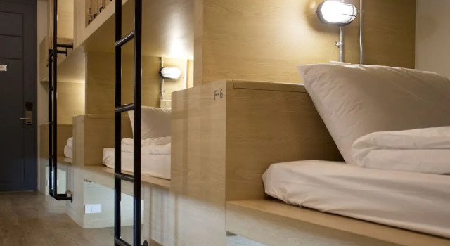 Кровать в общем номере Luz Hostel