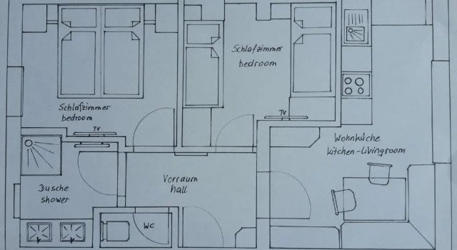 Апартаменты с 2 комнатами Haus Jehle