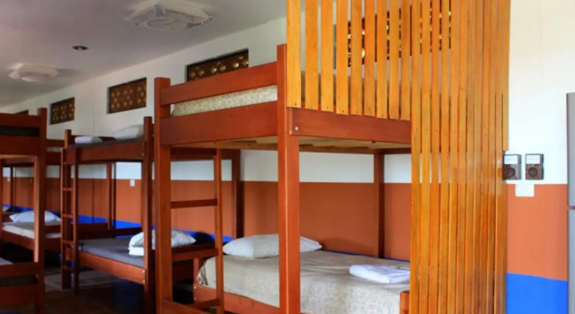 Кровать в общем номере Hacienda bambú