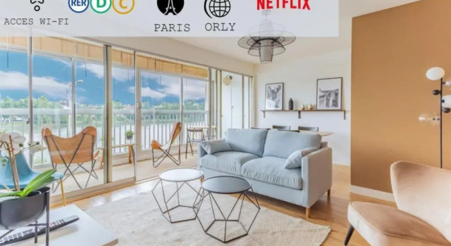 Апартаменты Appart'Hôtel Luminous Vue Seine- Paris 15min