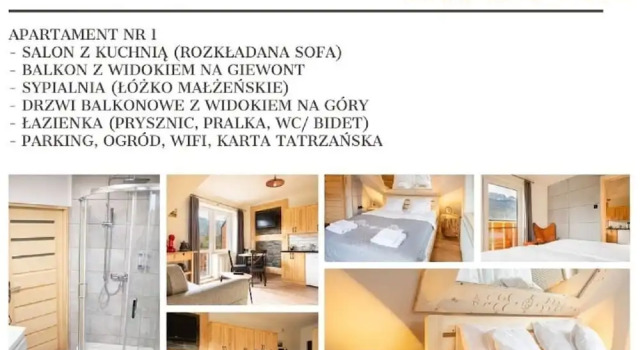 Tatrovia Widokowe Apartamenty, Забронировать Апартаменты/квартира Апартаменты Закопане, рядом с Нижняя Ровень Крупова, Апартаменты/квартира
