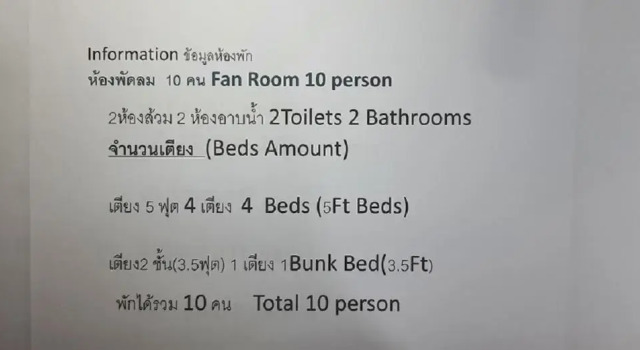 Кровать в общем номере Bansuan Inthanon Eco Resort