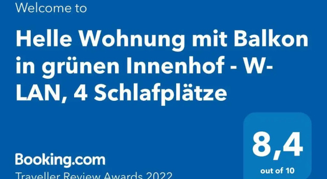 Апартаменты Helle Wohnung mit Balkon in grünen Innenhof - W-LAN, 4 Schlafplätze