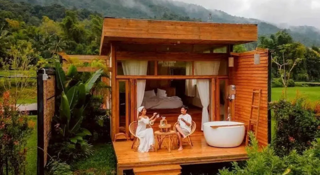 Двухместный номер Deluxe с видом на реку ลมหายใจ โฮมสเตย์ บ่อเกลือ น่าน Lomhaijai Homestay