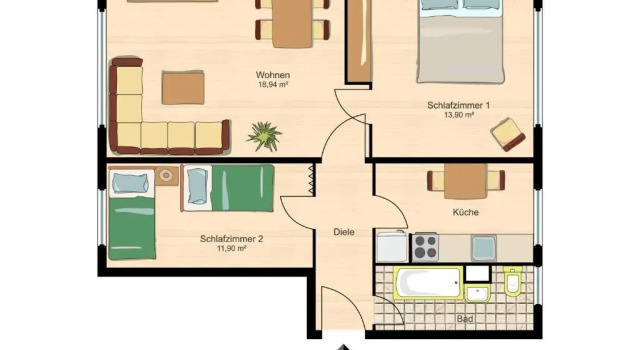 2 Bedrooms Apartment Haus Repin, Oberhof, historische Villa am Rennsteig, Thüringer Wald