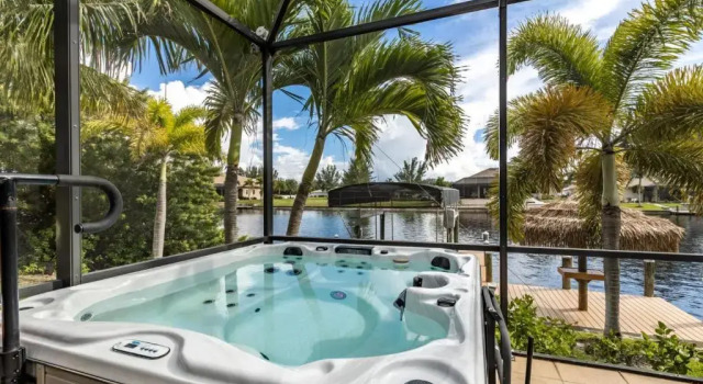 Villa Neptune's Grotto- BRAND NEW with heated Pool, Hot Tub, and dock with Tiki, Book Villa Matlacha Southwest Florida