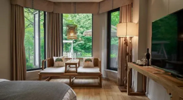 Семейный люкс Mount Qingcheng Banshan Guishu Private Hot Spring Homestay