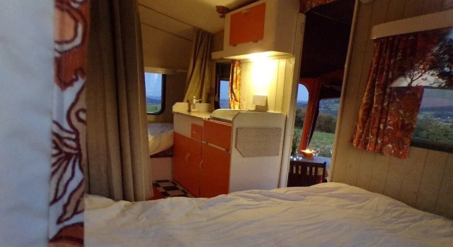 Retro 1960's Caravan With Mountain Views