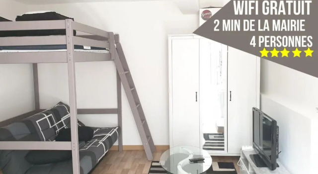 Номер Comfort Chambres Poitiers Centre Ville - Salle de Bain, Réfrigérateur, TV et machine à café privatifs - Cuisine commune - Terrasse - Hôtel de ville à 200m