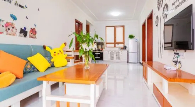 Семейный люкс Deluxe с 2 комнатами с видом на море Beihai Muhai Sea View Resort Apartemnt