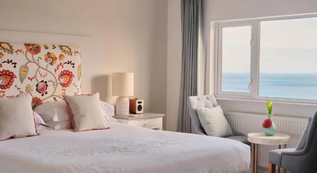 Deluxe dobbelt værelse med havudsigt Boskerris Hotel