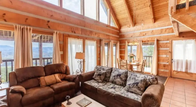 Super View Smoky Mtn Log Cabin Pool Table Hot Tub, Reserva ahora Apartamento Bluff Mountain Estados Unidos