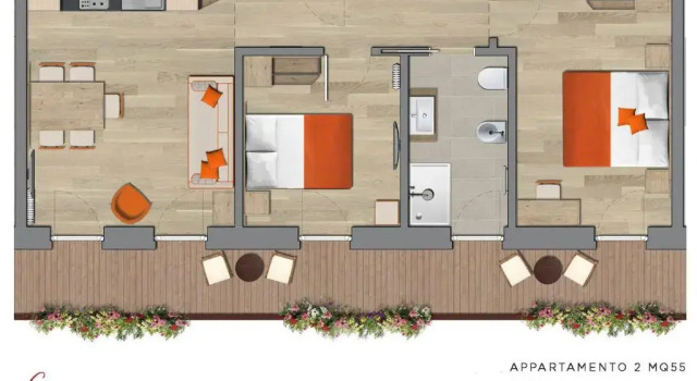 Апартаменты с 2 комнатами Residence Langes
