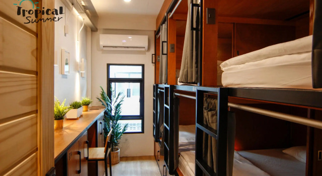 Кровать в общем номере Tropical Summer Hostel