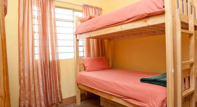 Кровать в общем номере Green Elephant Backpackers