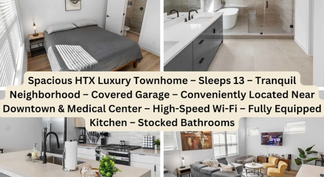 5BD Spacious Retreat Fast Wi-fi Parking Gym, Book Hotel Houston Houston