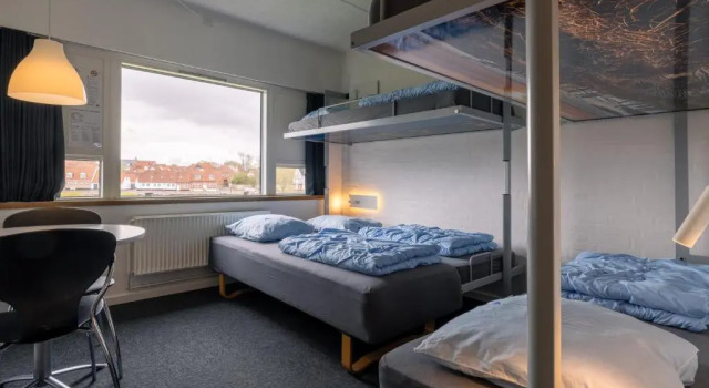 Camera quadrupla con vista sulla città Danhostel Ribe