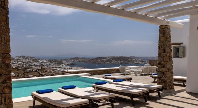 Вилла с 3 комнатами с балконом и с видом на море Mykonos Divino