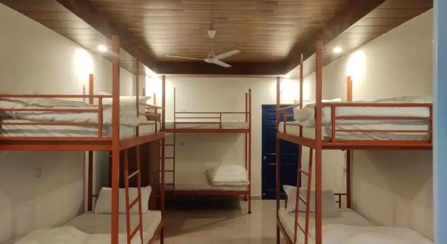 Кровать в общем номере Hill Hoppers Hotel