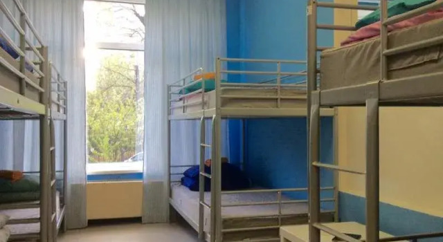 Кровать в общем номере 7 Sky Hostel на Красносельской