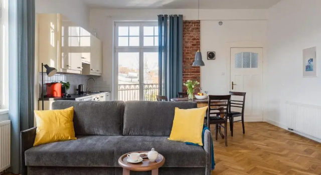 Апартаменты c 1 комнатой с балконом Sanhaus Apartments - CHOPINA 13 - apartamenty w centrum, 5 minut od plaży i deptaka