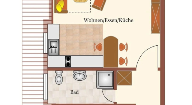 Апартаменты c 1 комнатой с балконом Haus Dünenglück