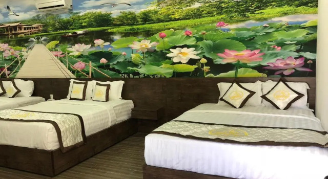 Кровать в общем номере Sang Như Ngọc Resort